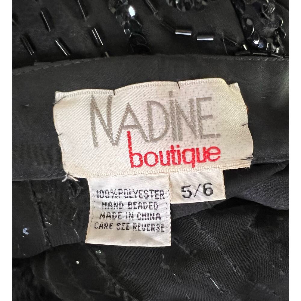 Nadine Boutique Black Beaded Sheath Dress and Jacket 5/6 Vintage - Picture 9 of 9